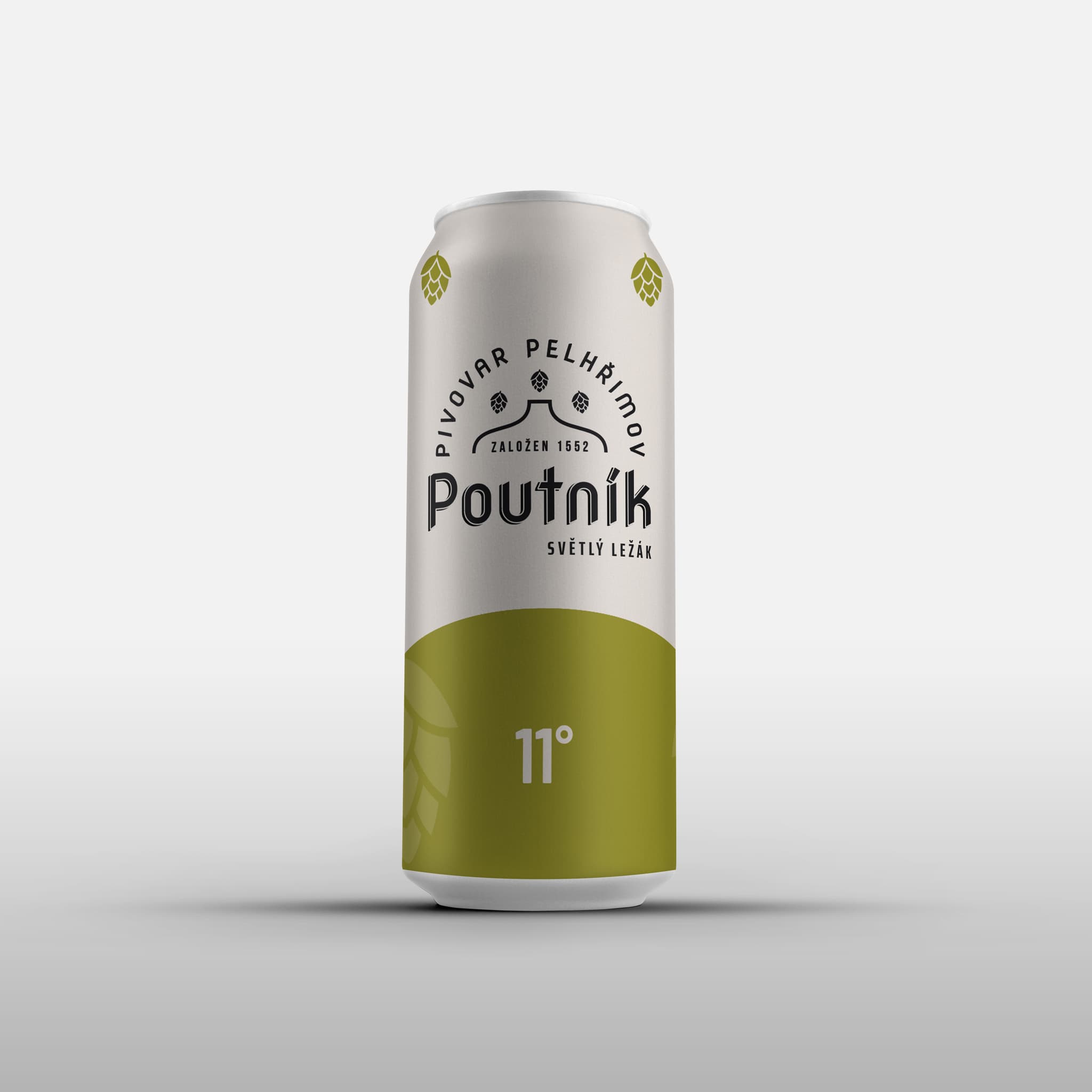 Plechovka piva značky Poutník, Pivovar Pelhřimov
